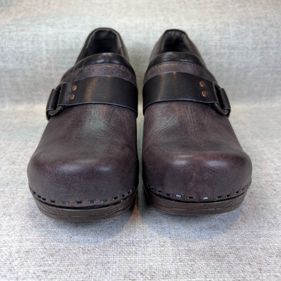 Sofft Berit brown leather slip on clogs shoes size 8M boho classic none slip - Picture 5 of 8